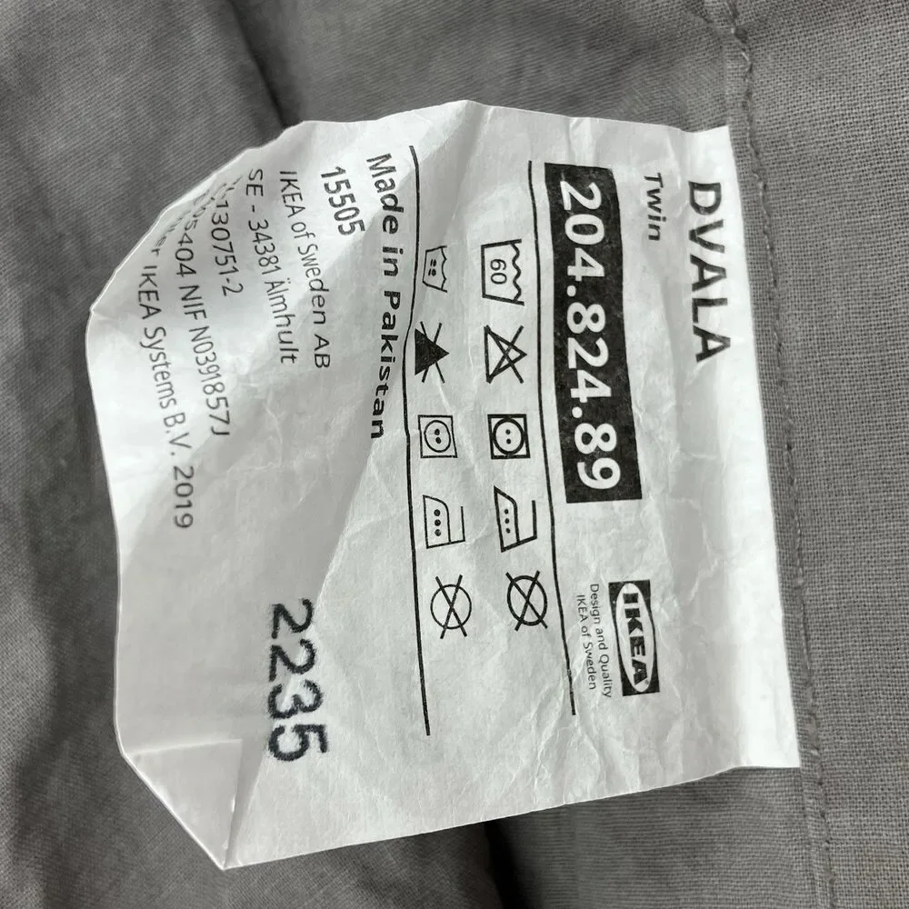 Top Sheet Size Twin Grey IKEA 'DVALA' Bed Sheet